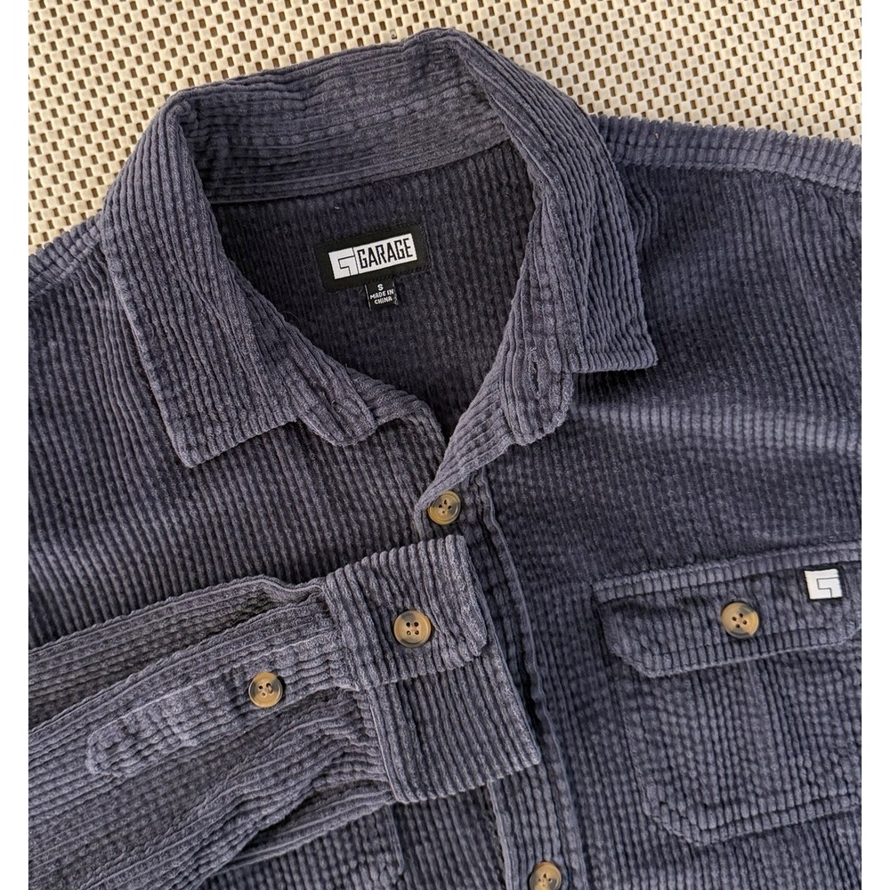 Mens Garage Brand Corduroy Jacket Shocker Size Small‎ Blue Button Down